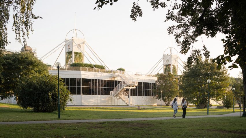 Industrial-style 1990s pavilions overhauled at Prague Exhibition Grounds