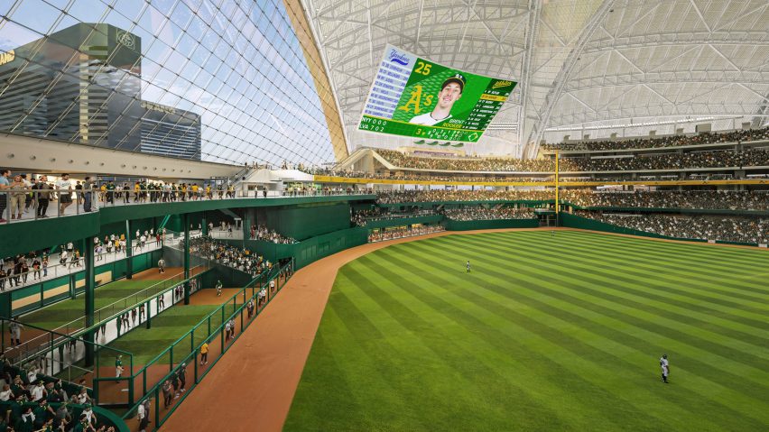 Mowed baseball field