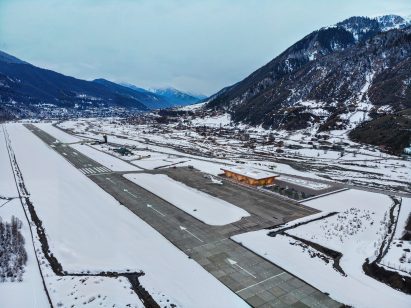 Render of the Mestia Airport terminal in Georgia