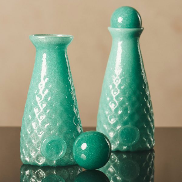Green glass made from waste