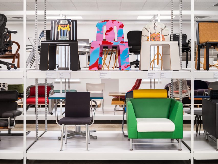 Furniture on shelves