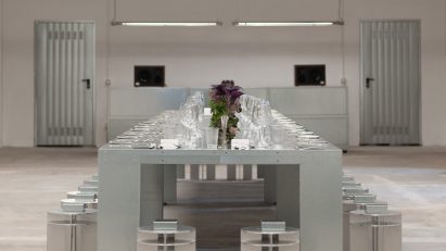 Stainless-steel furniture in Milan