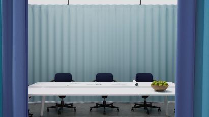 Noren acoustic curtain system by Impact Acoustic