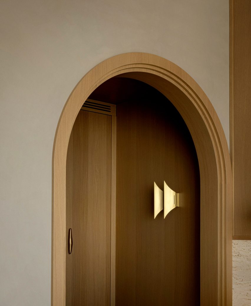 Wooden arched doorway