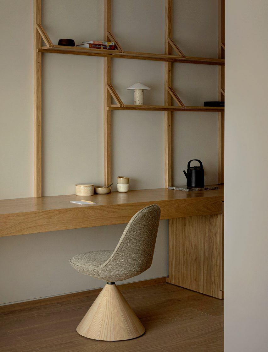 Desk area inside guest room Puro hotel