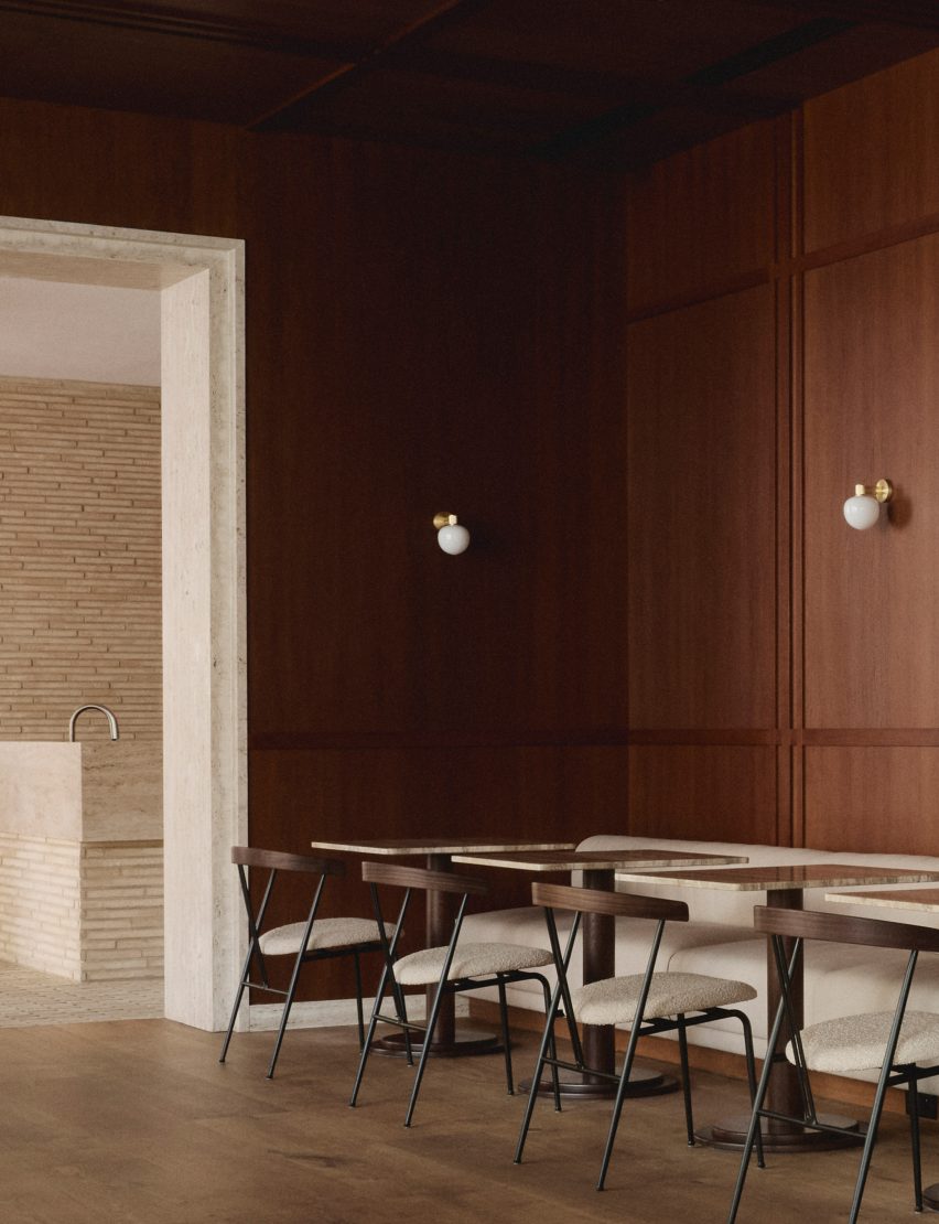 Rich wood-panelled walls