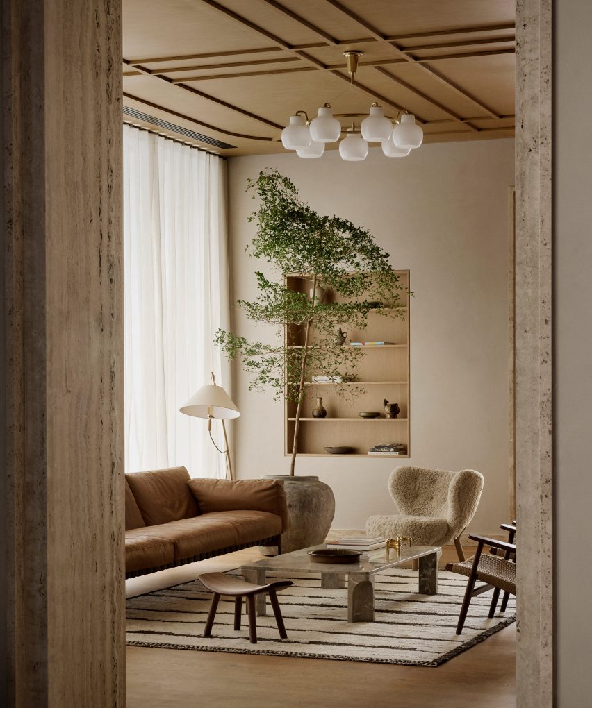 Seating area with selection of chairs and rugs
