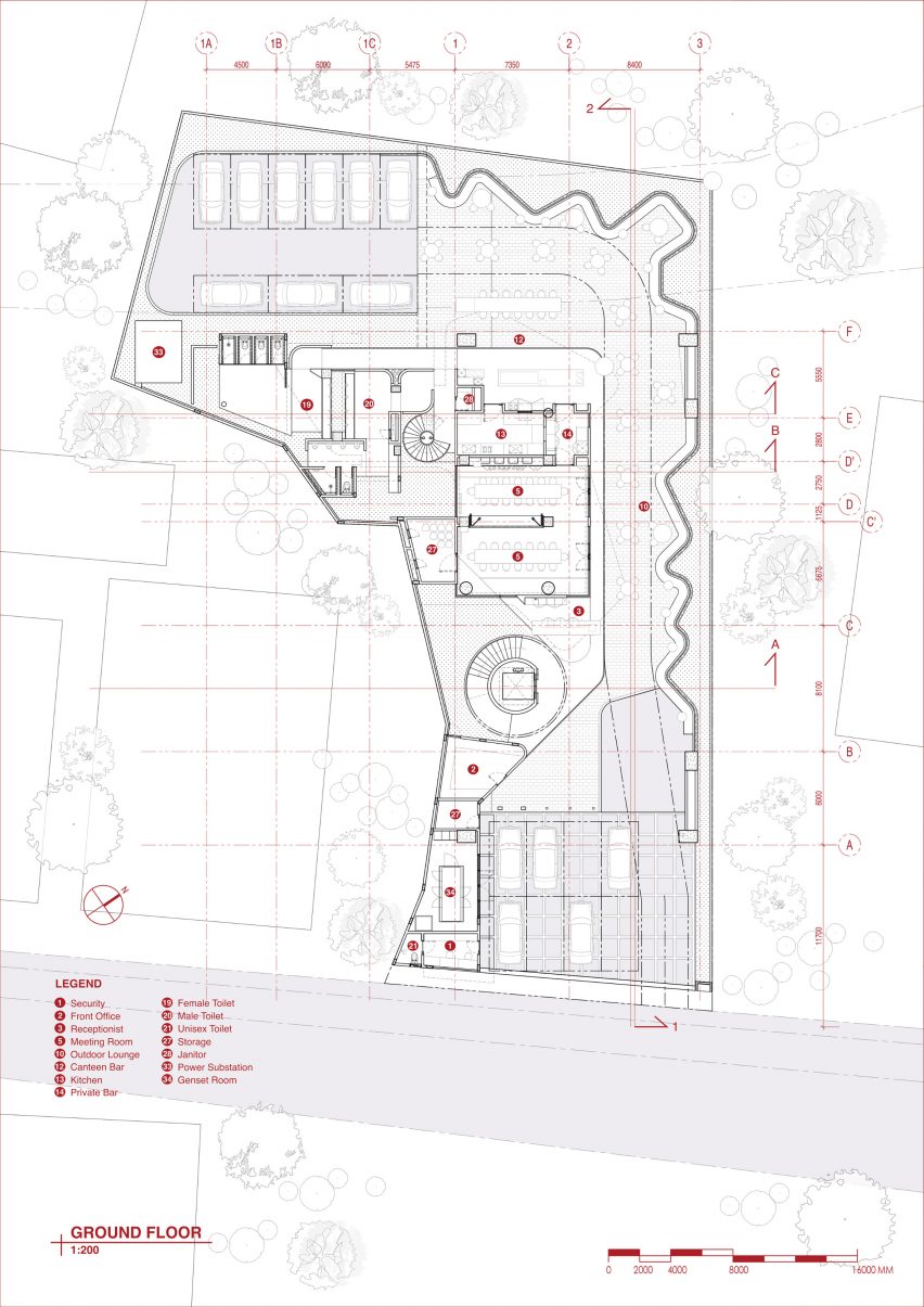 Plan of Sagehaus Office Garden by RAD+ar