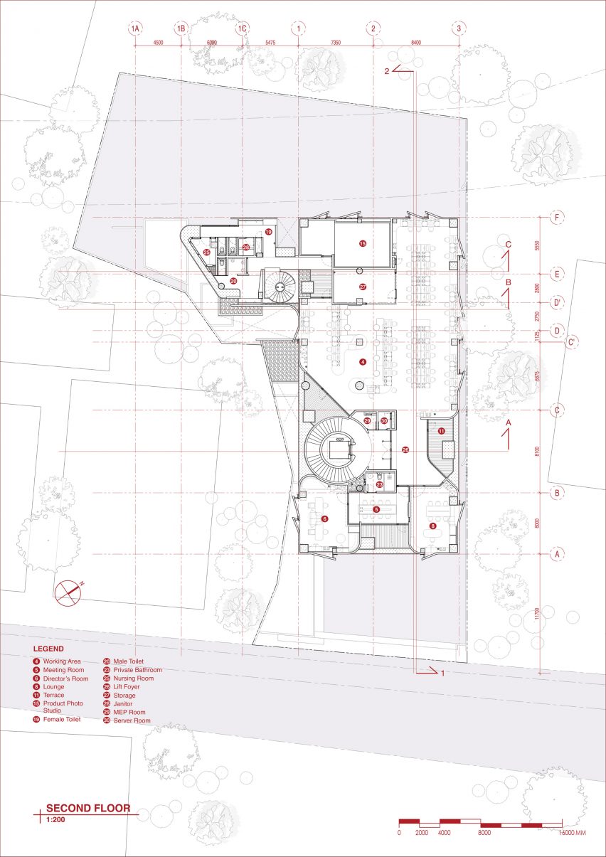 Plan of Sagehaus Office Garden by RAD+ar