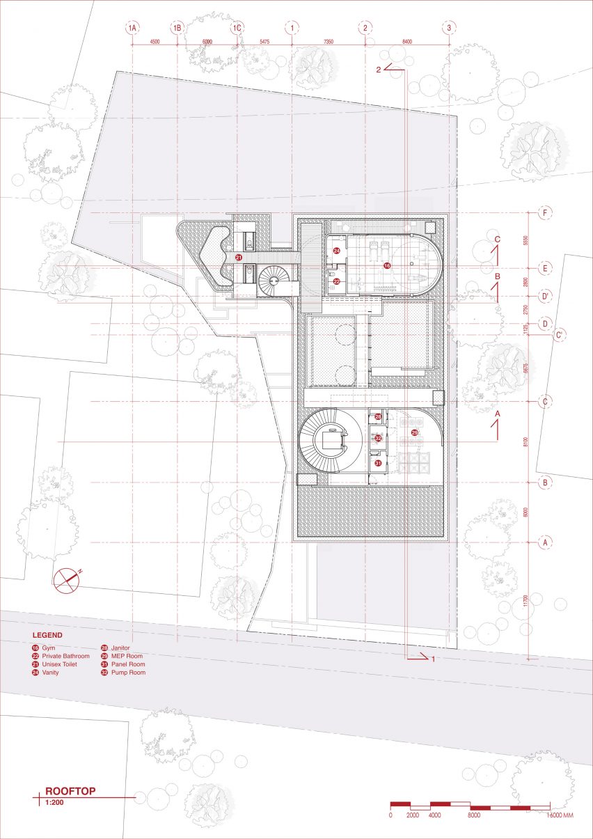 Plan of Sagehaus Office Garden by RAD+ar