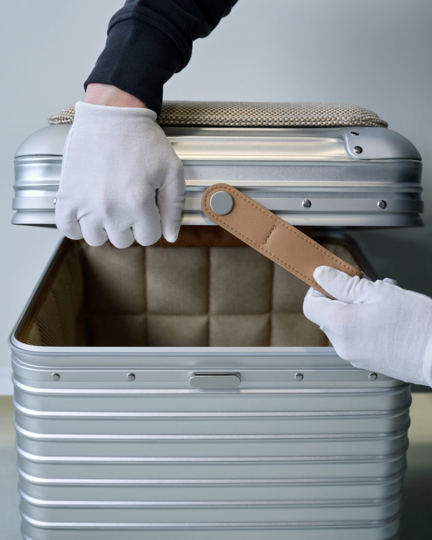Toolbox with white gloves