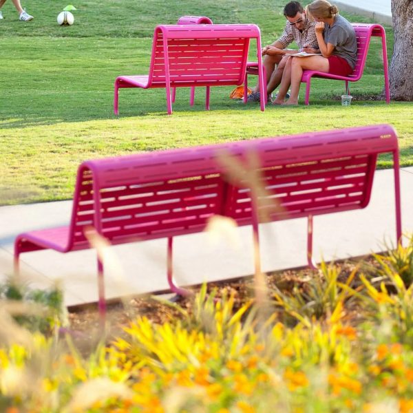 Pink park furniture used as barricades in LA protests shows design’s “fundamental value” says designer