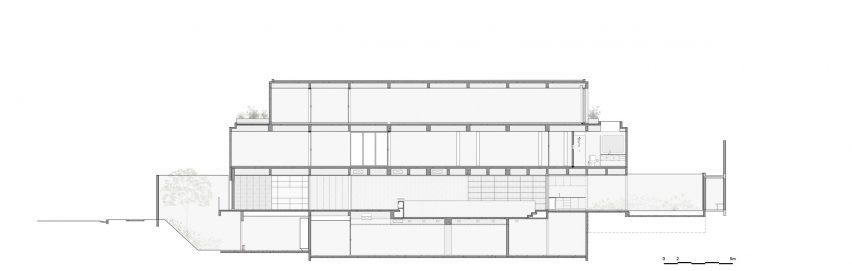 Section of Rua Polônia House by Gabriel Kogan and Guilherme Pianca