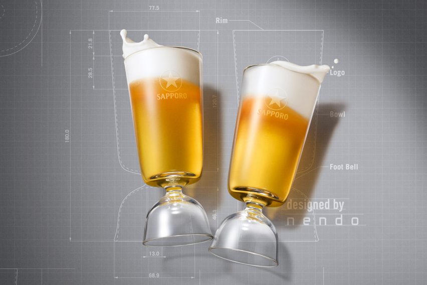 "Perfect cheers glass" by Nendo for Sapporo