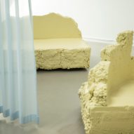 Yellow waste-material chairs