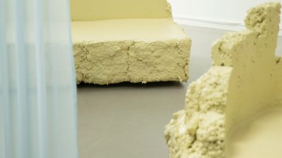 Yellow waste-material chairs