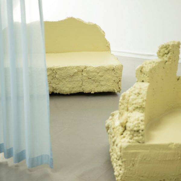 Yellow waste-material chairs