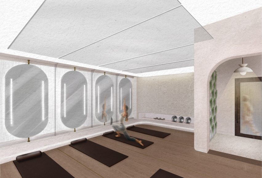 a visualisation of a yoga studio