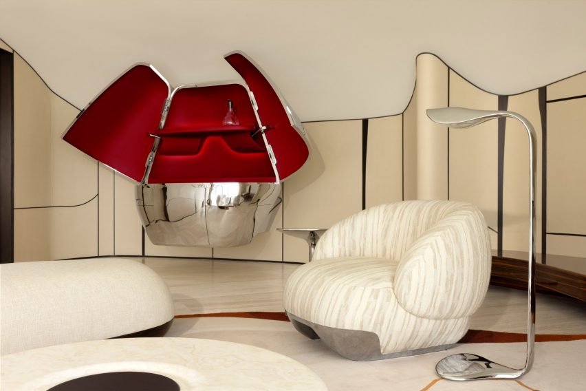 Wall pod with red lining
