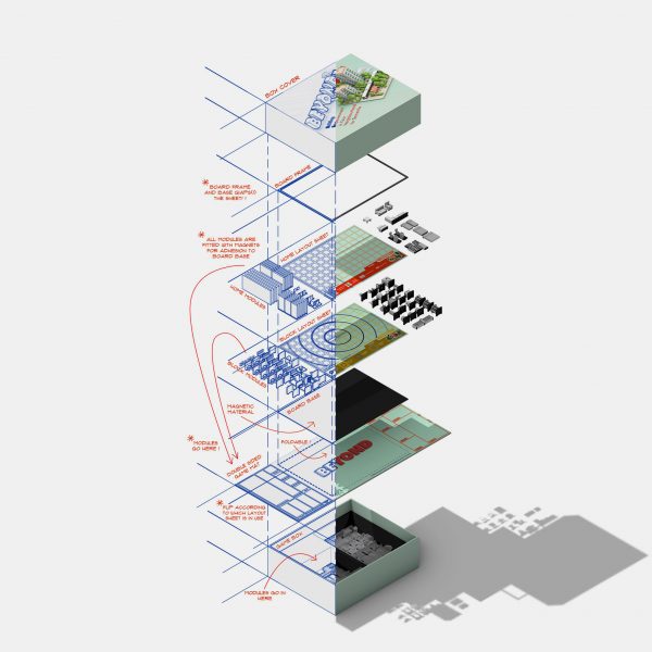 an illustrated diagram of a game design