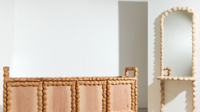 Wooden furniture by Anna Maria Øfstedal Eng for No. 1 Common exhibition by AHEC at 3 Days of Design 2025