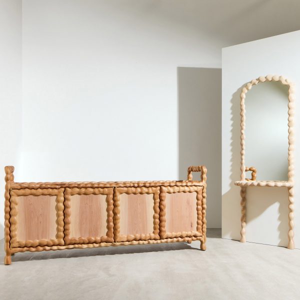 Wooden furniture by Anna Maria Øfstedal Eng for No. 1 Common exhibition by AHEC at 3 Days of Design 2025