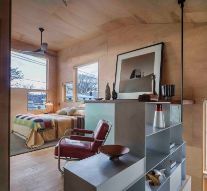 Bedroom in Steven Holl Hudson house