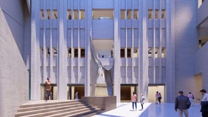Atrium interior at new designs by Studio Libeskind