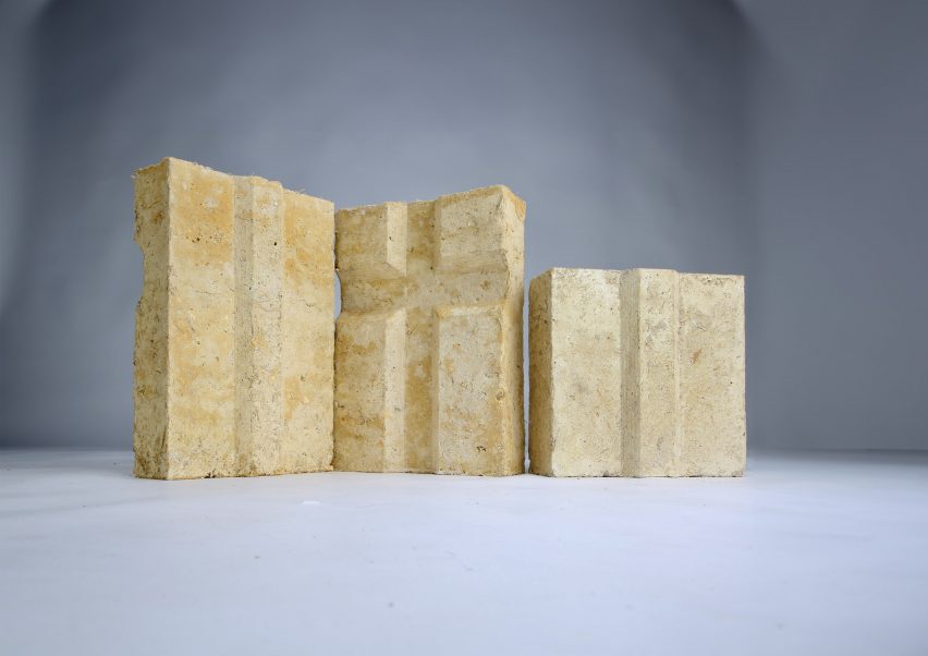Sugarcrete blocks made from sugarcane waste
