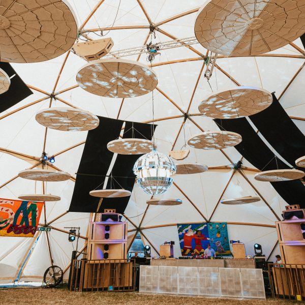 Mycelium disks at Sunflower Sound System
