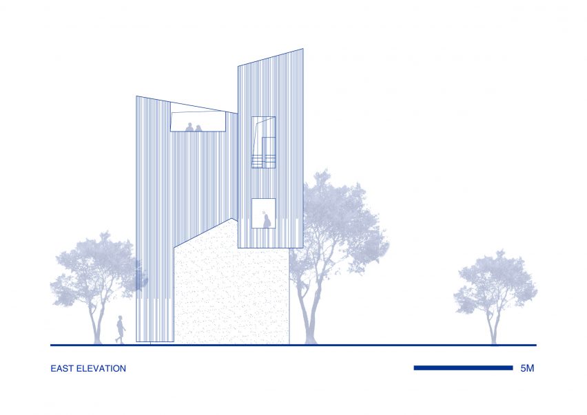 Elevation of The Quartet – Songzhuang Z Museum by Team BLDG