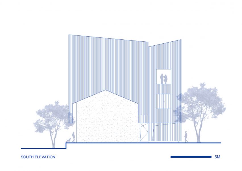 Elevation of The Quartet – Songzhuang Z Museum by Team BLDG
