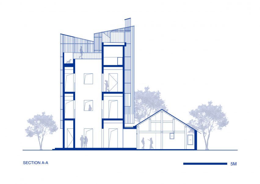 Section of The Quartet – Songzhuang Z Museum by Team BLDG