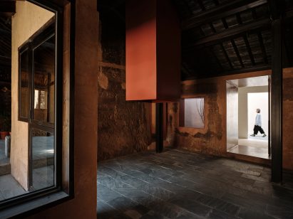 Interior view of art gallery in China