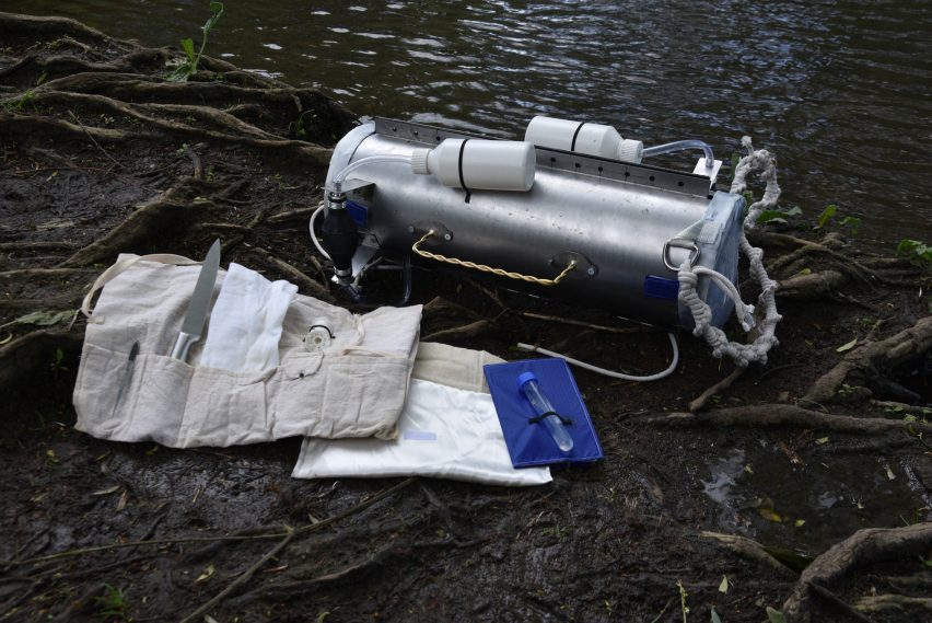a photograph of a metal tank