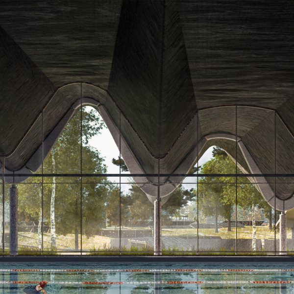 a visualisation of an indoor swimming pool