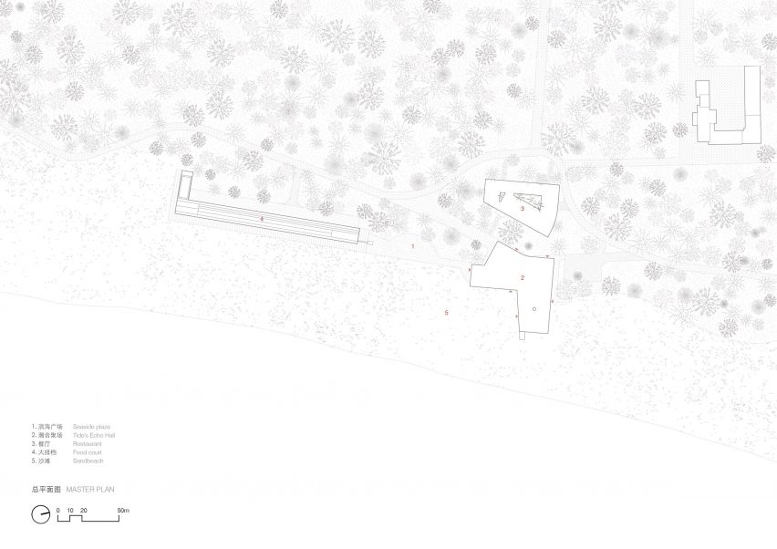 Plan of Tide's Echo Hall by Trace Architecture Office