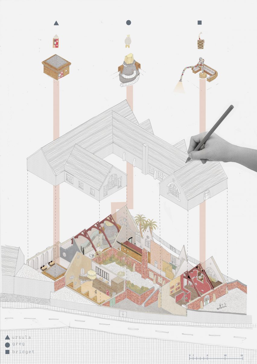 an architectural diagram of a youth centre