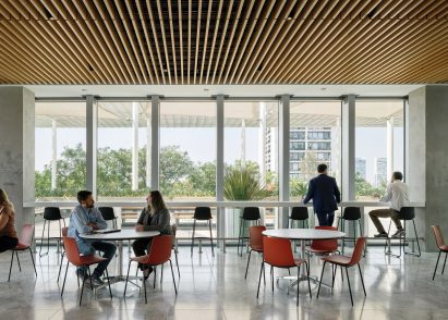 Dining space in Miller Hull Partnership-designed embassy