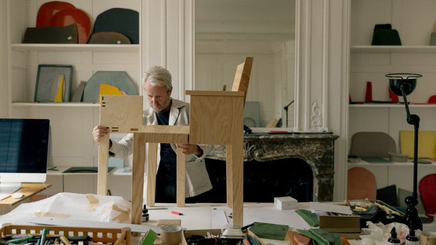 Ronan Bouroullec assembling a chair