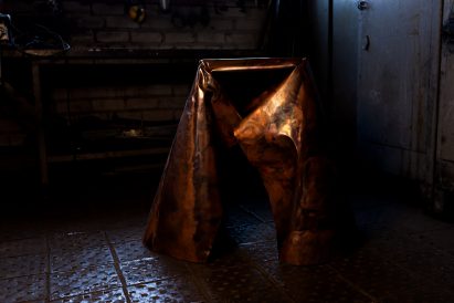 a photograph of a copper model
