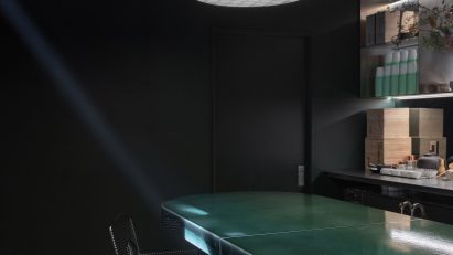 Green tile counter