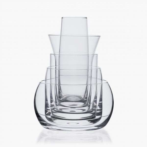 5-in-1 glass set by Joe Colombo via Karakter