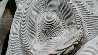 Close up image of carved stone
