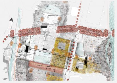 Illustration of urban park