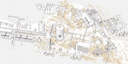 Illustration of industrial facility