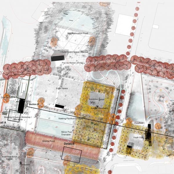 Illustration of urban park