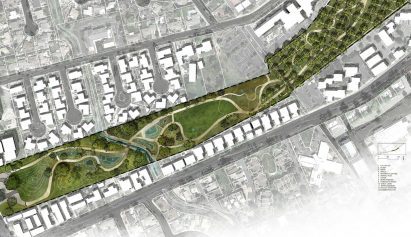 a visualisation from above of buildings