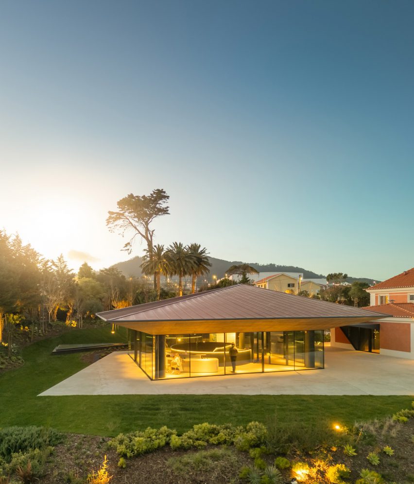 Glass-walled gallery