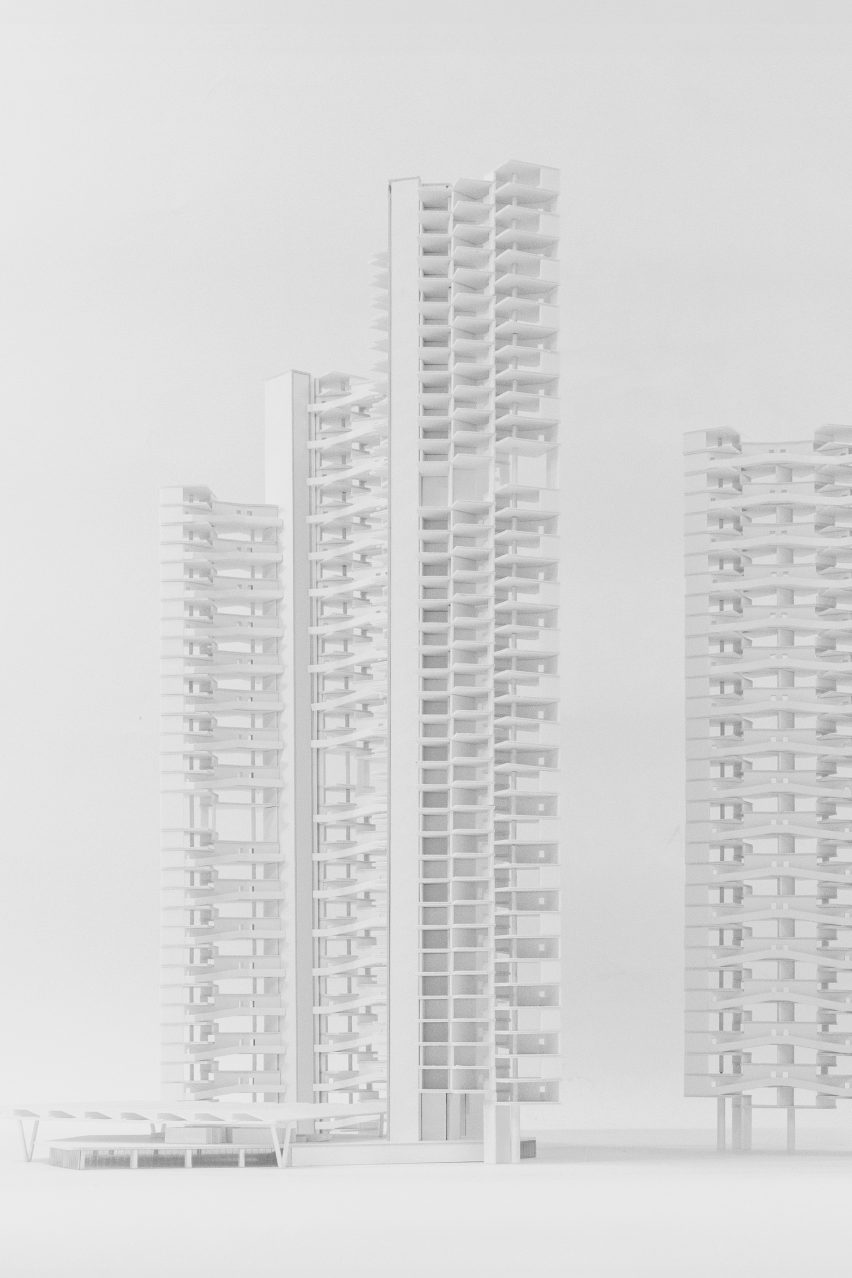 an image of buildings in tones of white and grey